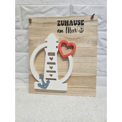 Wandbild Leuchtturm mit Spruch