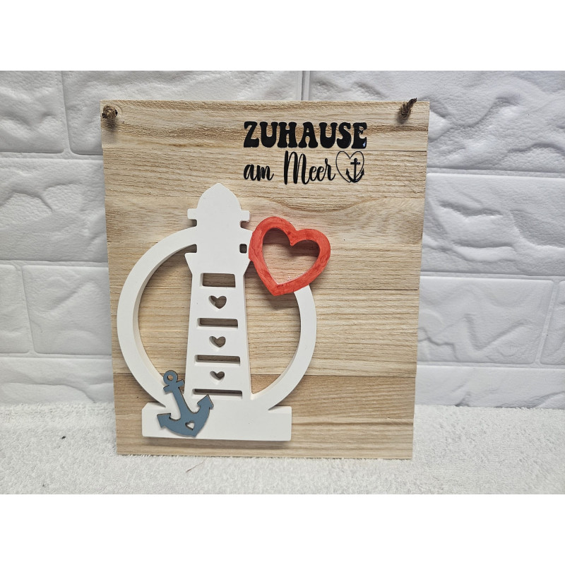 Wandbild Leuchtturm mit Spruch