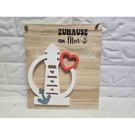 Wandbild Leuchtturm mit Spruch