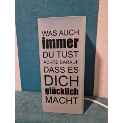 Tischlampe mit Spruch
