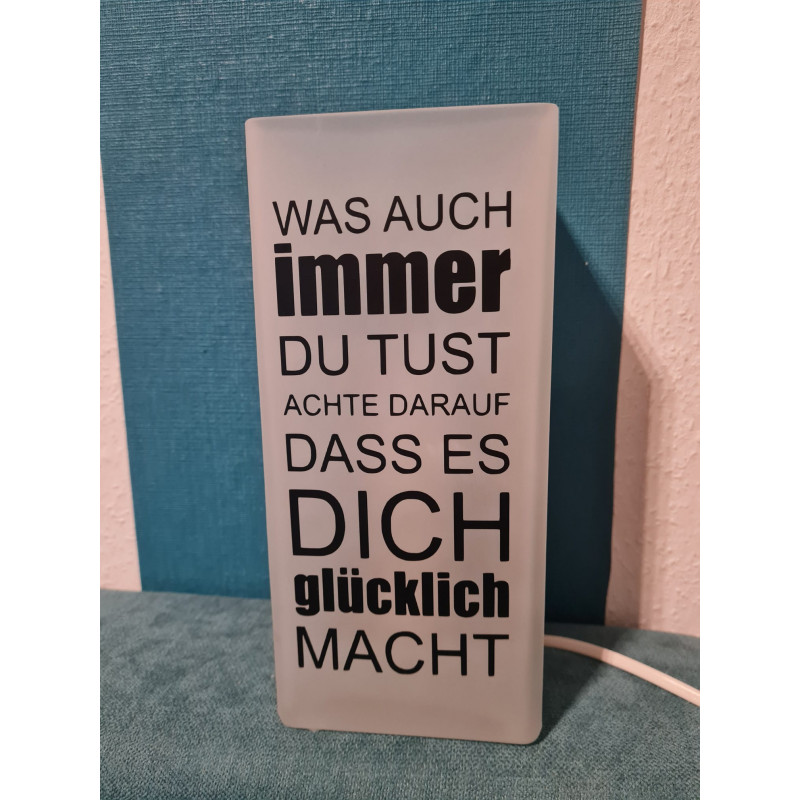 Tischlampe mit Spruch Tischlampe mit Spruch
