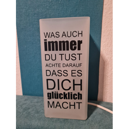 Tischlampe mit Spruch