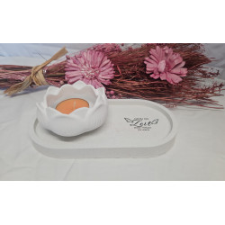 Deko Tabletts mit Lotus Kerzenhalter