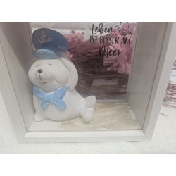 Holzrahmen mit Seehund