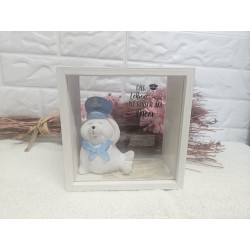 Holzrahmen mit Seehund