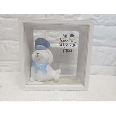 Holzrahmen mit Seehund