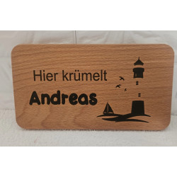 Frühstücksbrettchen mit Leuchtturmmotiv und Personalisiert