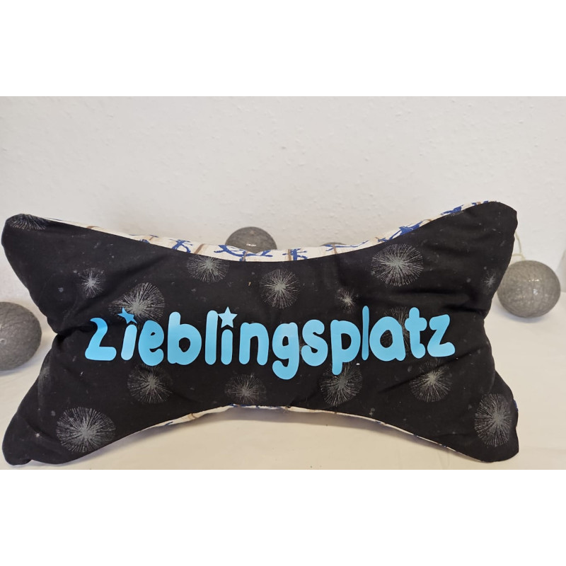 Lesekissen, Leseknochen mit Aufdruck Lieblingsplatz