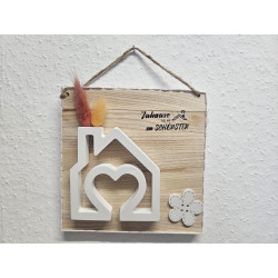 Wandbild Häusle mit Spruch