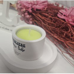 Weisses Deko Tablett mit Kerzenhalter und Spruch Ankerliebe